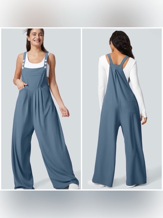 HALARA Pants - Halara Casual Wide-Leg Overalls Jumpsuit in Blue